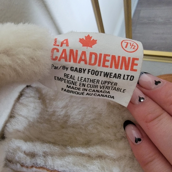 Vintage La Canadienne Shearling Lined Foldover Boots Women's Sz 7.5 Sheepskin - Picture 6 of 12